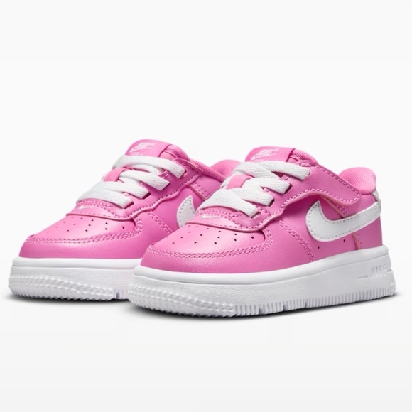 Nike Other - Nike Force 1 Low EasyOn Baby/Toddler Pink and White Low-Top Sneakers Size 6c